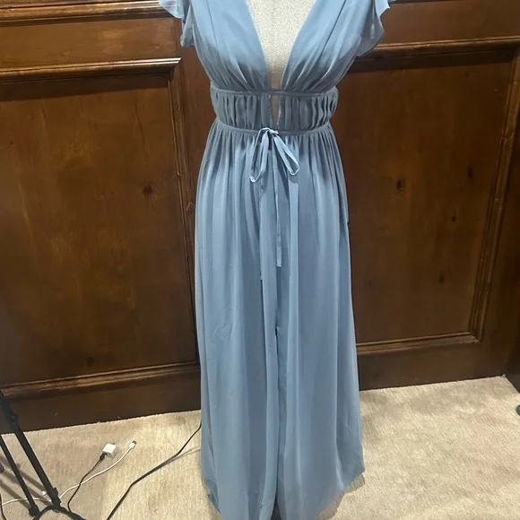 NWT SIZE XS Lulu's Elegant Blue Maxi Dress - Picture 5 of 12